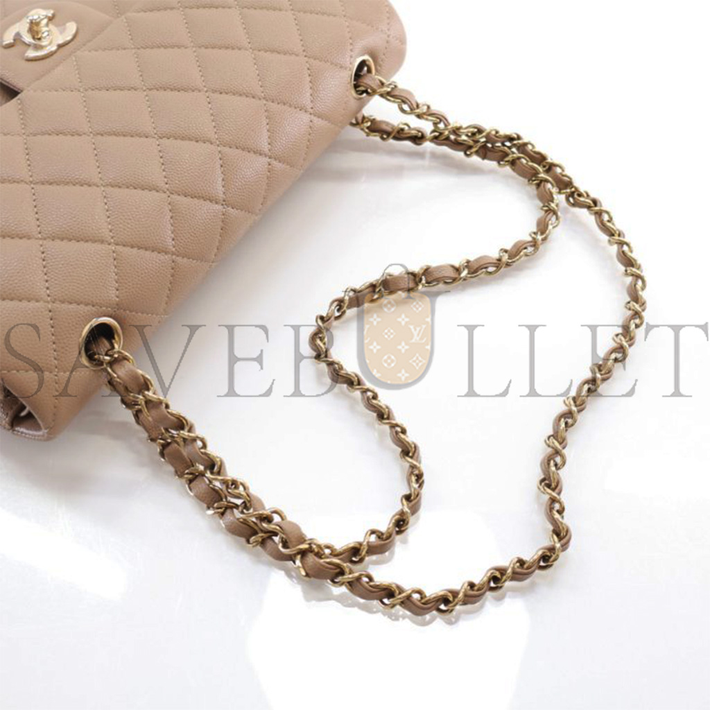 Ch*el classic flap medium taupe caviar as1112 (25*15*6cm)
